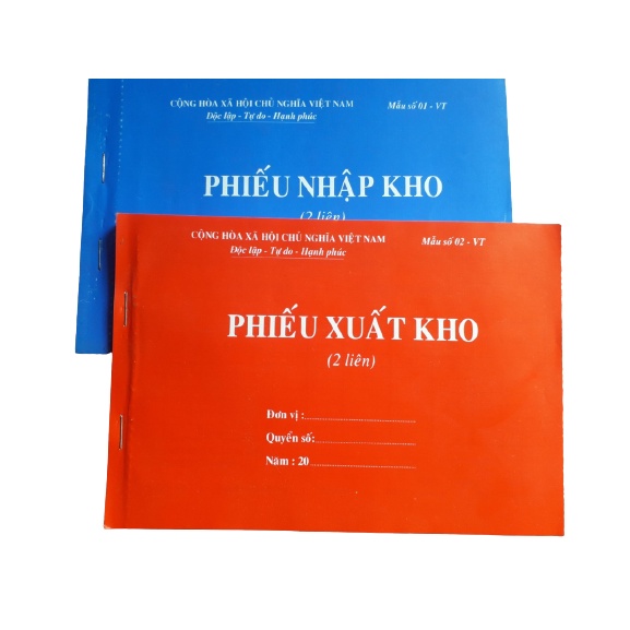 Phiếu xuất kho, Phiếu nhập kho A5/A4 dày 100trang