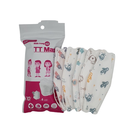 Khẩu Trang 4D TRẺ EM KF94 Công Nghệ Dập Hàng Quốc - Hàng Chính Hãng Công Ty