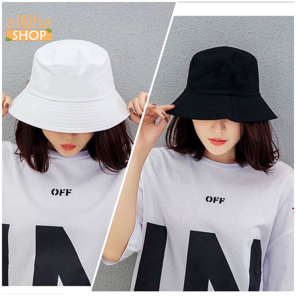 Nón bucket vành tròn trơn - mũ tai bèo Ulzzang phong cách, cá tính Unisex nam nữ - al0ha Shop