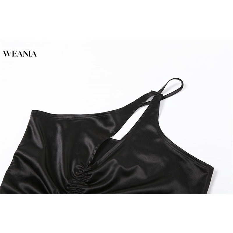 Áo Tank Top Cắt Hở Một Bên Vai Có Dây Rút Gợi Cảm D0326