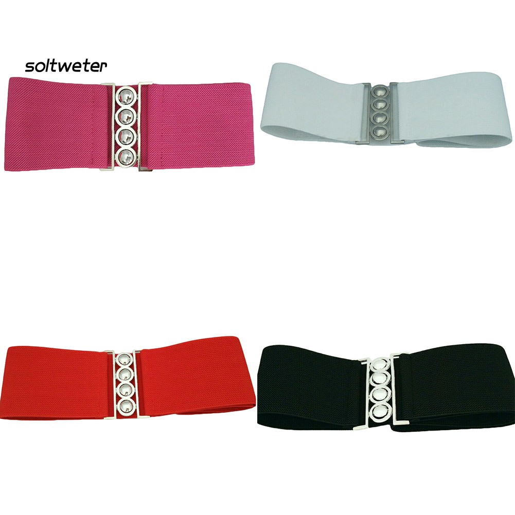 Thắt Lưng Co Giãn Khóa Kim Loại Thời Trang Cho Nữ