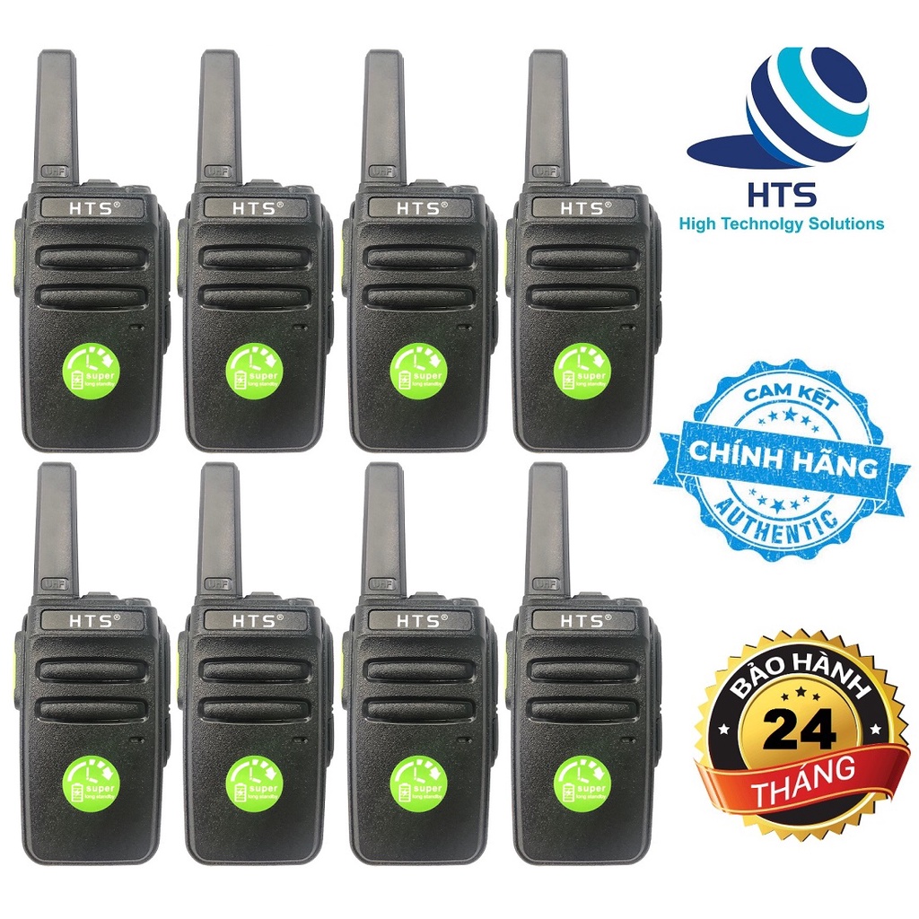 Bộ 8 Máy Bộ đàm HTS-X3 Chính Hãng, Bảo Hành 24 Tháng, 2 Chế Độ Sạc, Loa Siêu To, Pin Dùng &gt;18h, Micro Siêu Nhạy
