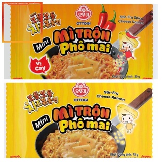 [Hot - NEW] Mì trộn phô mai kiểu Hàn Quốc Ottogi vị không cay 80 g, vị cay 75 g, mì mini trộn phô mai