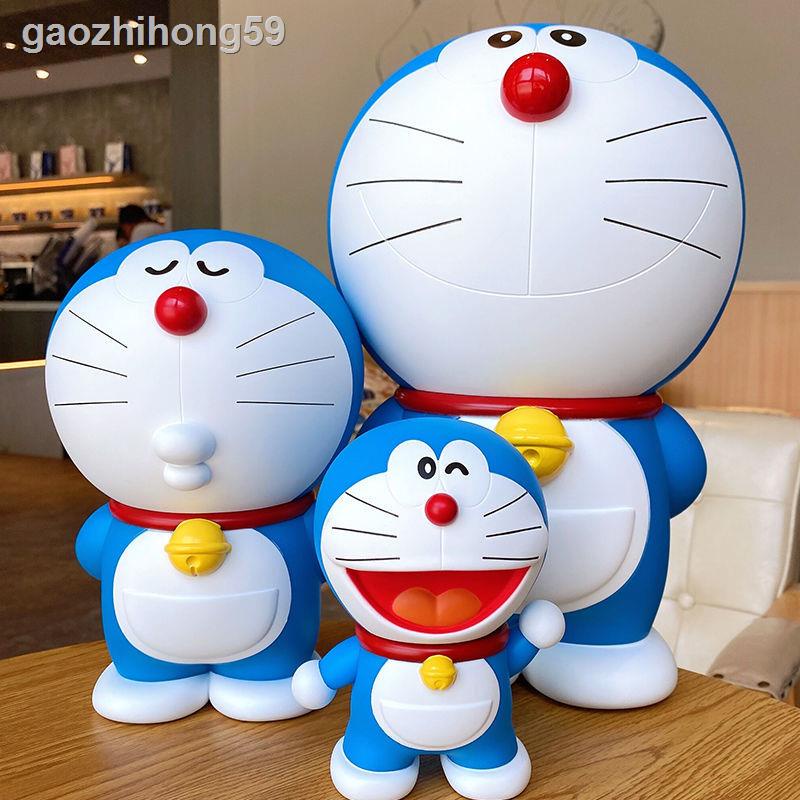 ☽Ống heo tiết kiệm chống rơi hình Doraemon đáng yêu cho bé