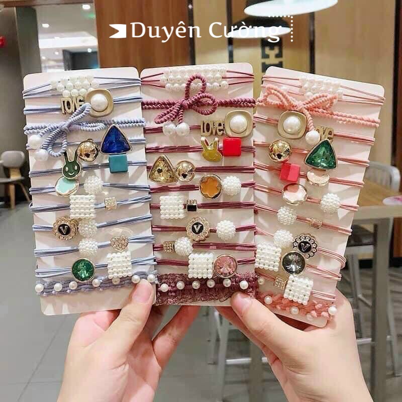 Sét chun buộc tóc 11 chi tiết phong cách Hàn Quốc siêu xinh shopduyencuong12
