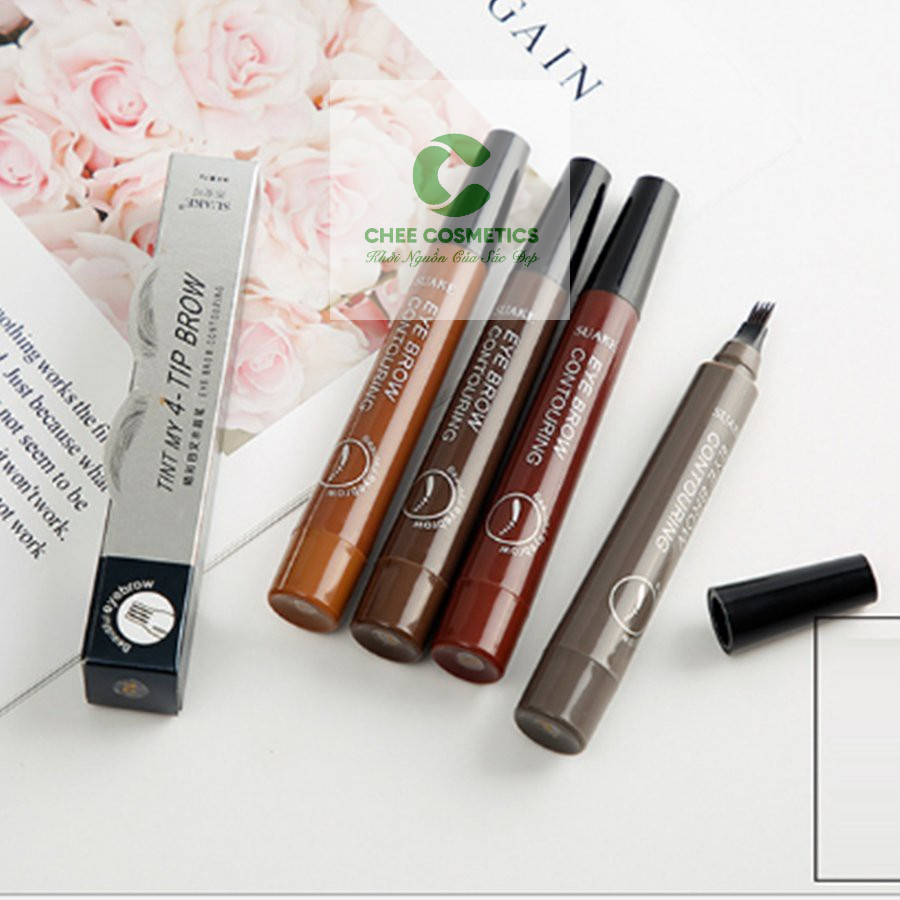Bút Kẻ Lông Mày Phẩy Sợi 4D Chống Nước Lâu Trôi