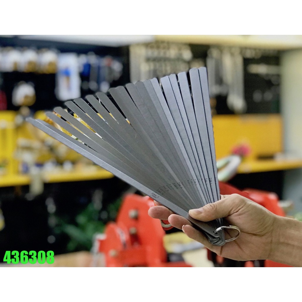Thước căn lá thép piston 20 lá dài 300mm từ 0.10 đến 2.00mm, Vogel 436308.