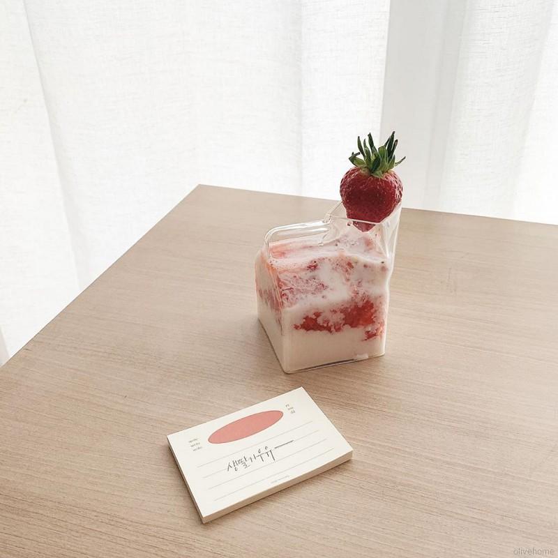 Ly Thủy Tinh Vuông In Hình Hộp Sữa Độc Đáo | BigBuy360 - bigbuy360.vn