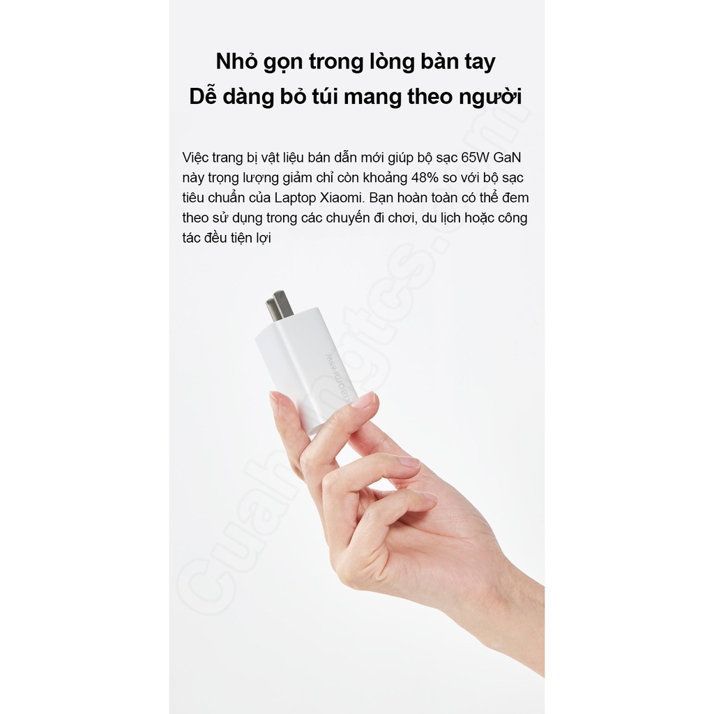 Bộ sạc Xiaomi GaN 65W Type-C AD65G Củ sạc nhanh 65w