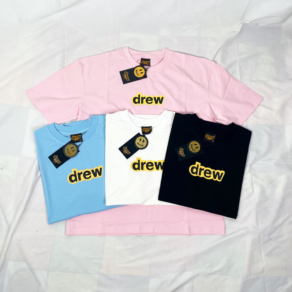 Áo thun Drew tay lỡ nam nữ, áo thun Unisex chữ Drew Form rộng Oversize Full Tag chất Cotton