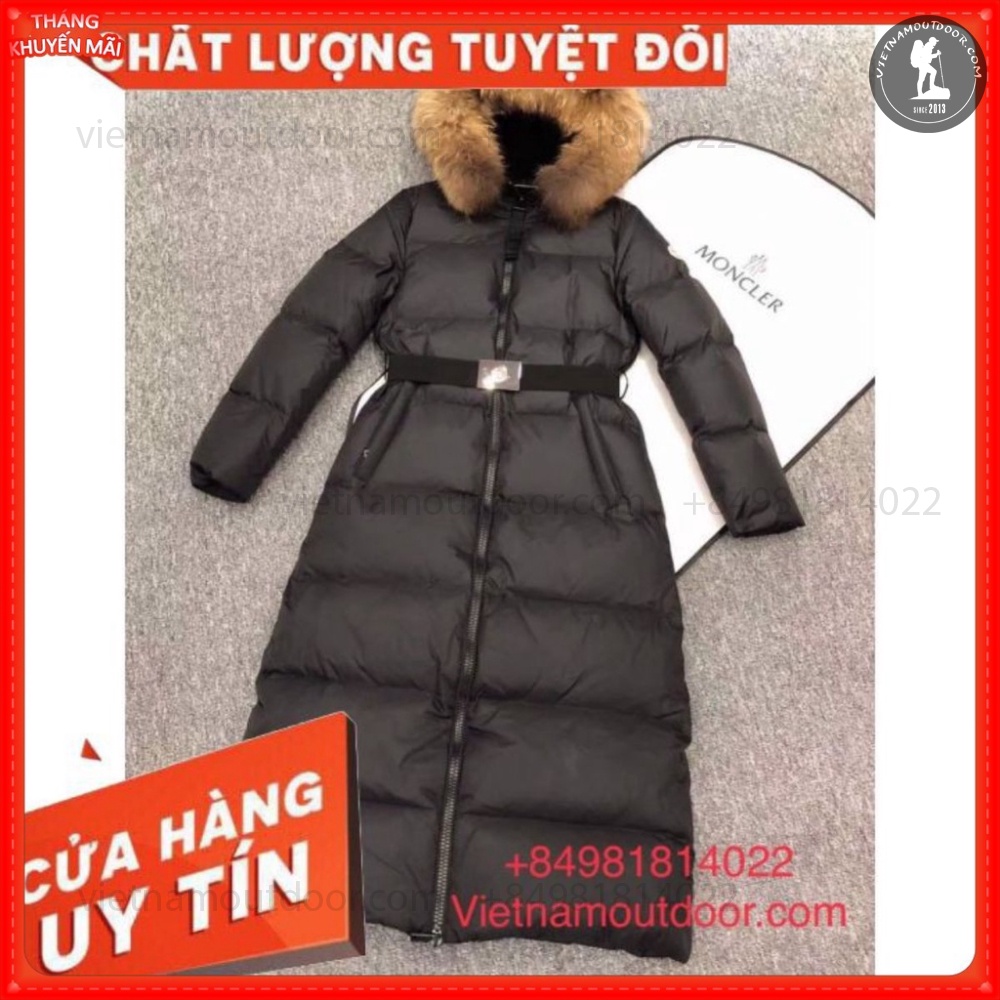Áo Khoác Măng Tô Lông Vũ Cho Nữ Moncler - Áo Phao Mangto Cổ Lông Dáng Dài Cho Mùa Đông
