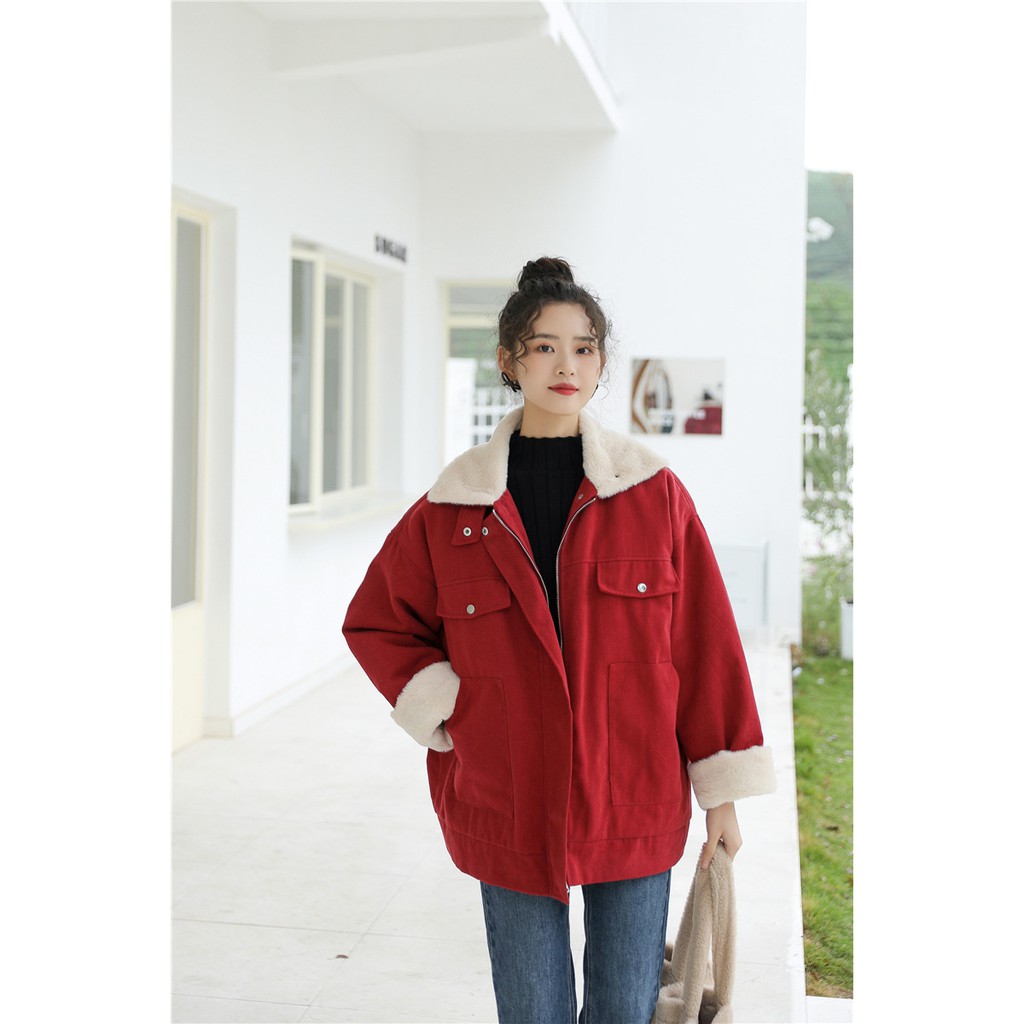 Áo Khoác Kaki Lông Ấm 406 Đỏ