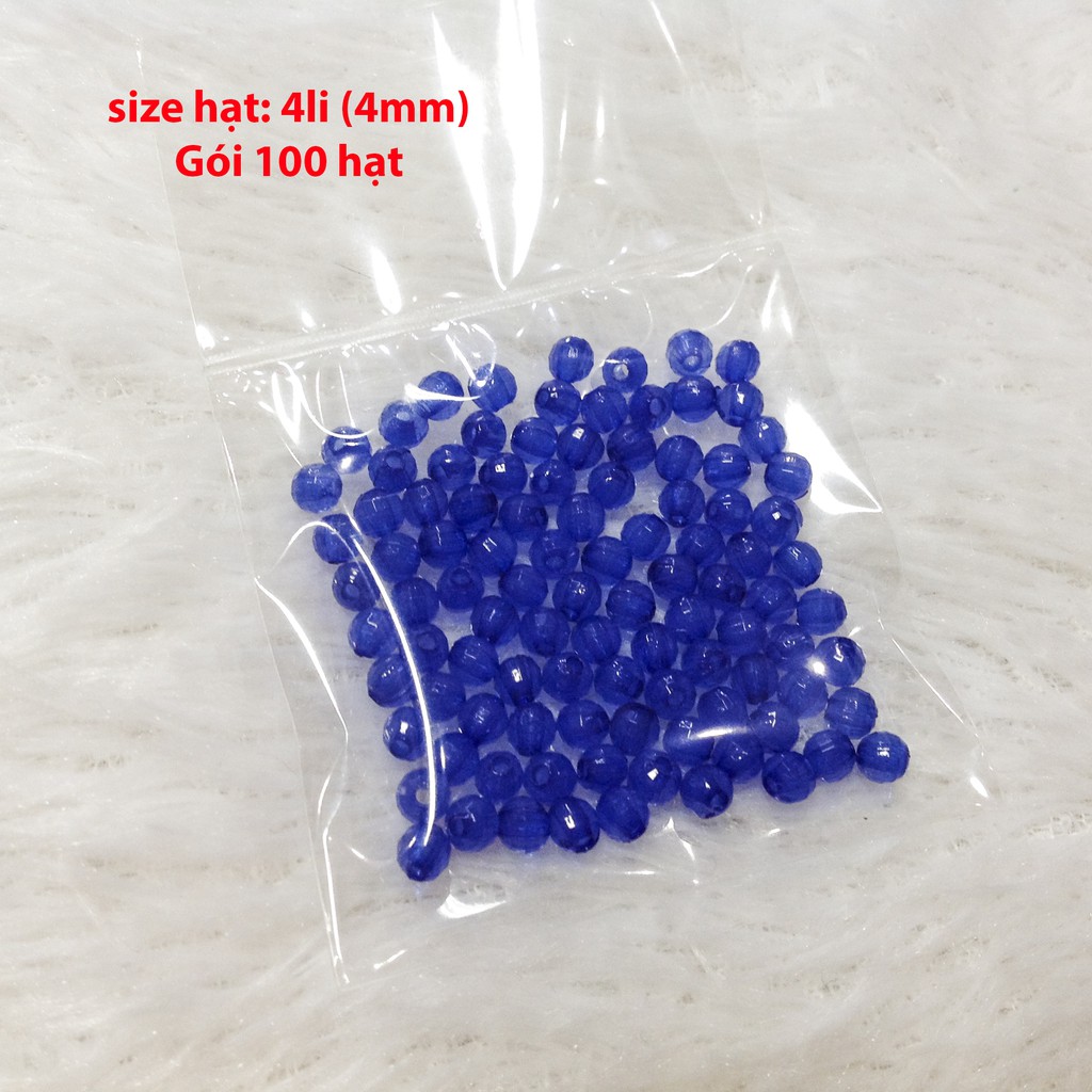 100 cườm nhựa acrylic size 4mm hạt xỏ vòng cute handmade