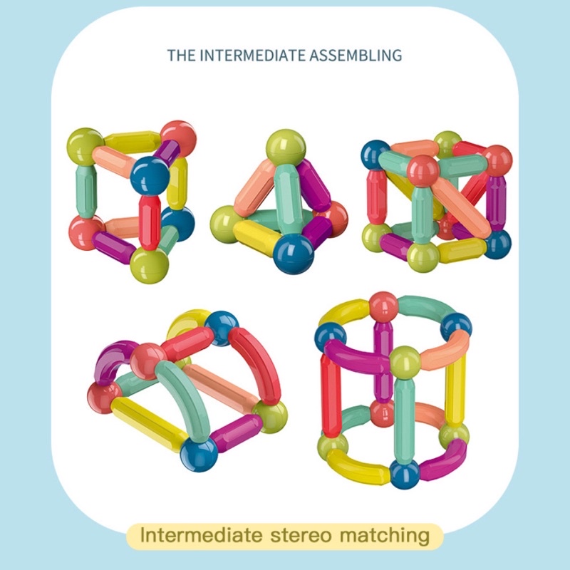 Bộ Lắp Ghép Nam Châm Hình Khối Cho Bé