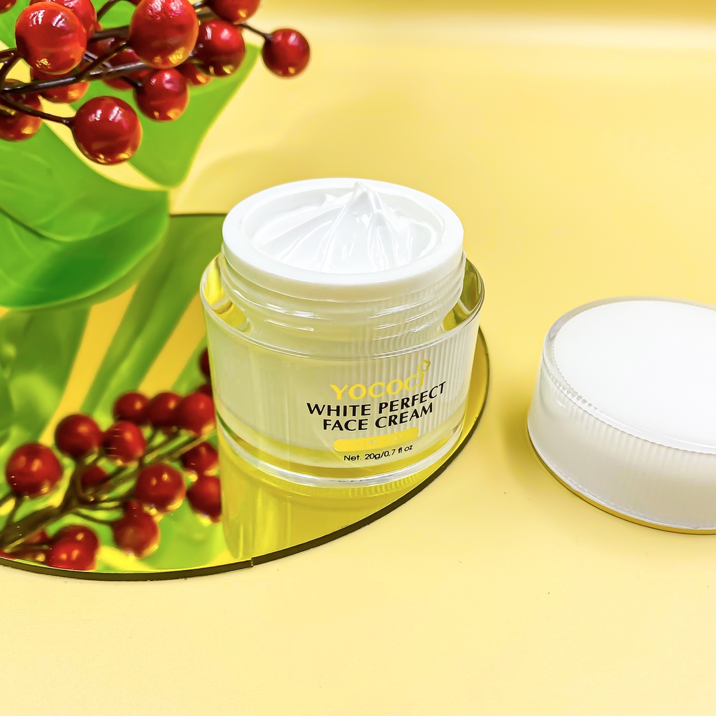 Kem dưỡng trắng da mặt Yococi giúp sáng da, dưỡng ẩm, mờ thâm nám, chống lão hóa White Perfect Face Cream Day-Night 20g