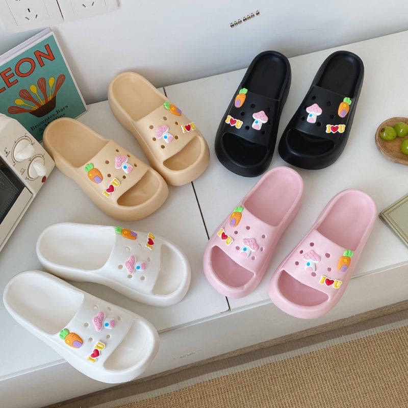 Dép bánh mì cross nữ đế cao IUU, dép sục nữ nam duet hàn quốc kèm Sticker cao 6 CM hot trend 2022