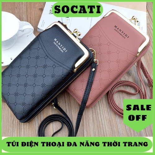 Túi đựng điện thoại, túi đeo chéo mini dành cho nữ đựng phụ kiện bằng da PU SOCATI 04