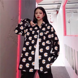 Áo Sợ Mi Lụa Tay Ngắn Nam Nữ Hoa Cúc Unisex