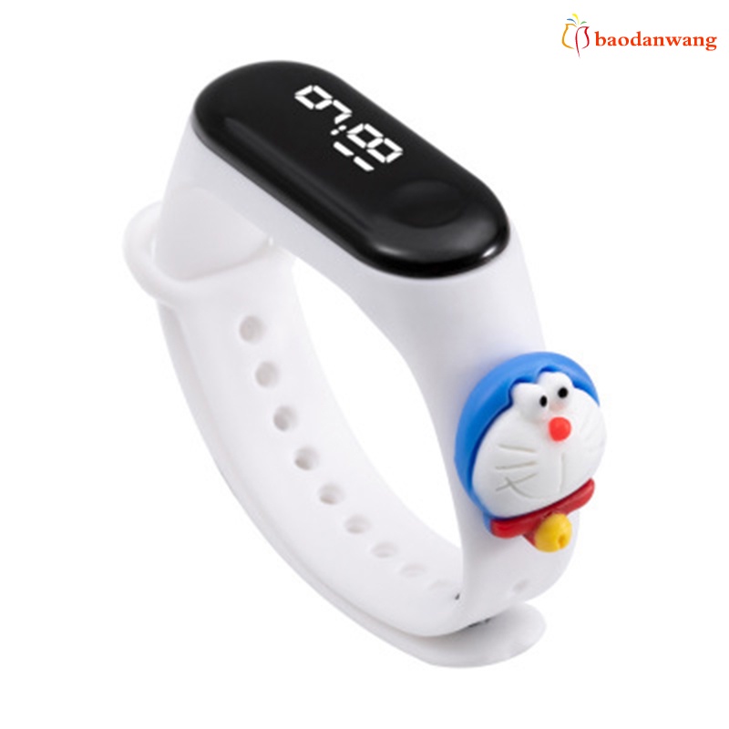 Đồng hồ đeo tay màn hình hiển thị LED điện tử màu trắng chống thấm nước thiết kế hoạt hình đáng yêu dành cho trẻ em Mi 3