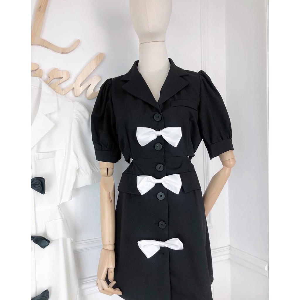 [Cao Cấp] Váy Xòe Tay Bồng Đính Nơ Chất Thô Đũi Mềm Mát, Đầm Nữ Đẹp Cao Cấp Nhập Khẩu Quảng Châu, Có Video Quay Tại Shop
