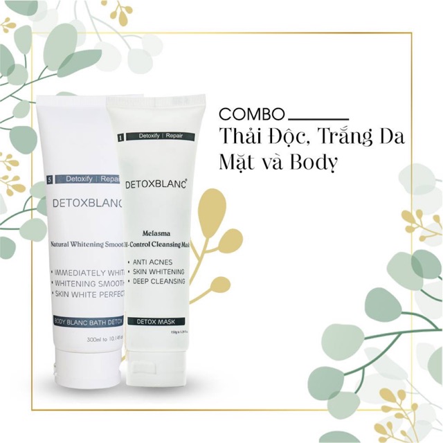combo thải độc trắng da cho mặt và body