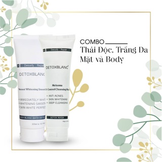 Combo thải độc trắng da cho mặt và body