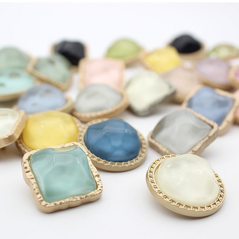 Nút Áo Khoác Len / Áo Khoác Ngoài Trang Trí Nút Áo Xiaoxiang Hình Vuông Tròn Bằng Kim Loại Nhiều Màu Sắc Dễ