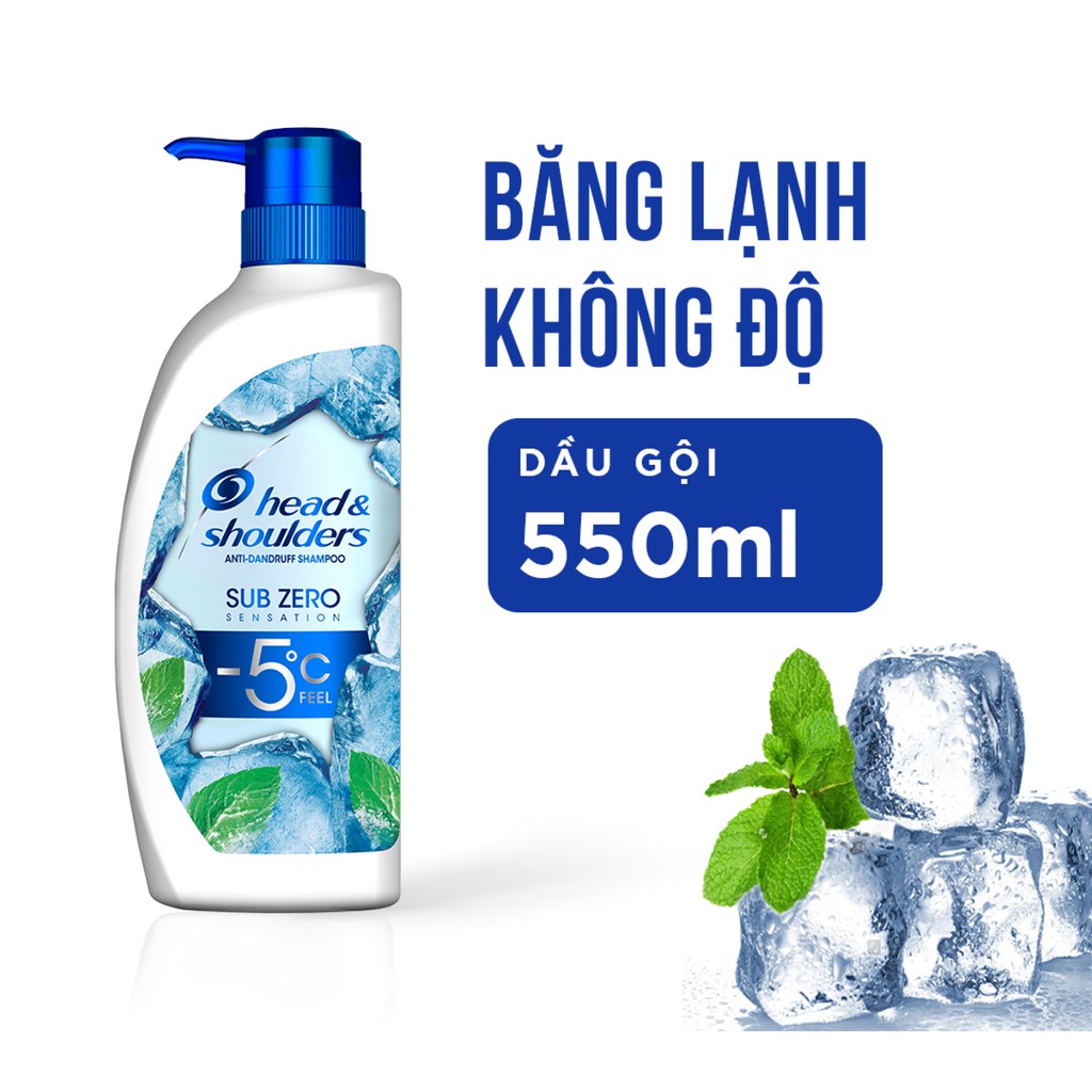 Dầu gội Head&Shoulders Băng lạnh Subzero (gấp đôi chất bạc hà) 550ml | BigBuy360 - bigbuy360.vn