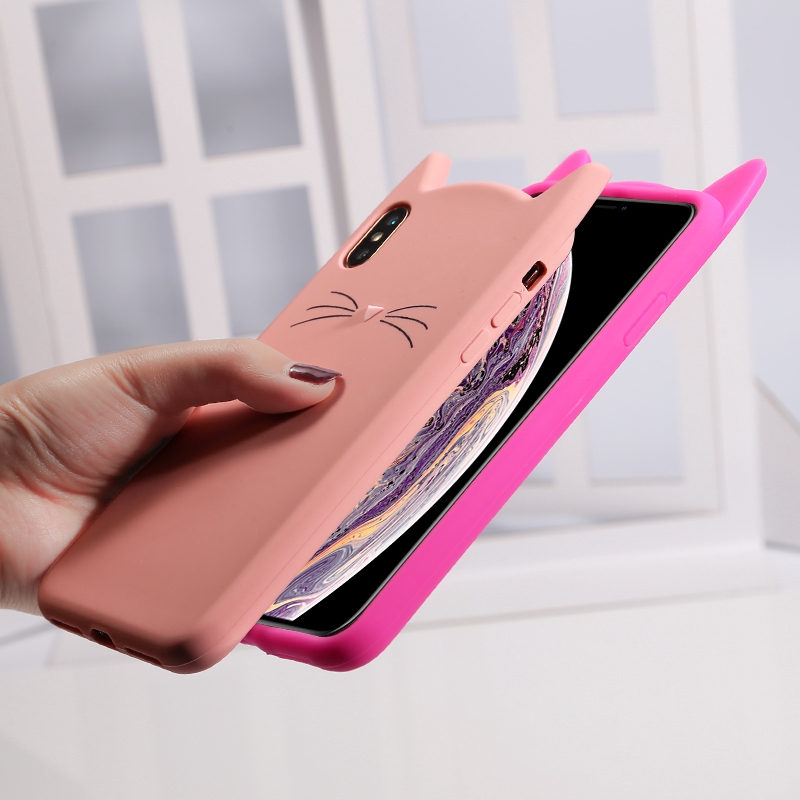 Ốp điện thoại tai mèo 3D dễ thương cho iPhone 5/5S 6/6S 6Plus/6SPlus 7/8 7Plus/8Plus X | BigBuy360 - bigbuy360.vn