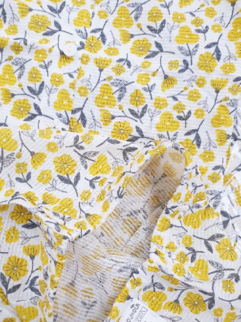 Bộ cotton tre xuất Hàn Moimojn hoa vàng