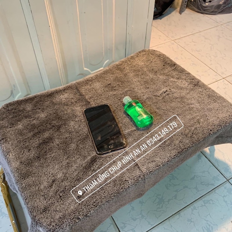 Thảm lông chụp hình - Xám lông chuột mịn