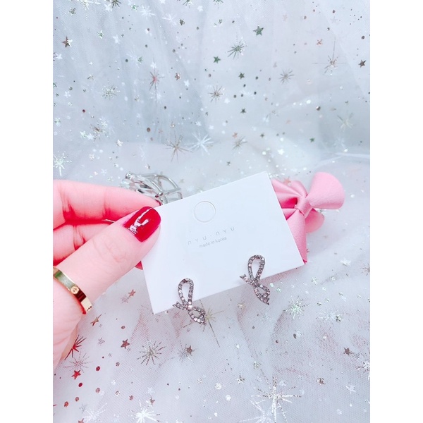 bông tai hình nơ siêu dễ thương phong cách tiểu thư hàn quốc