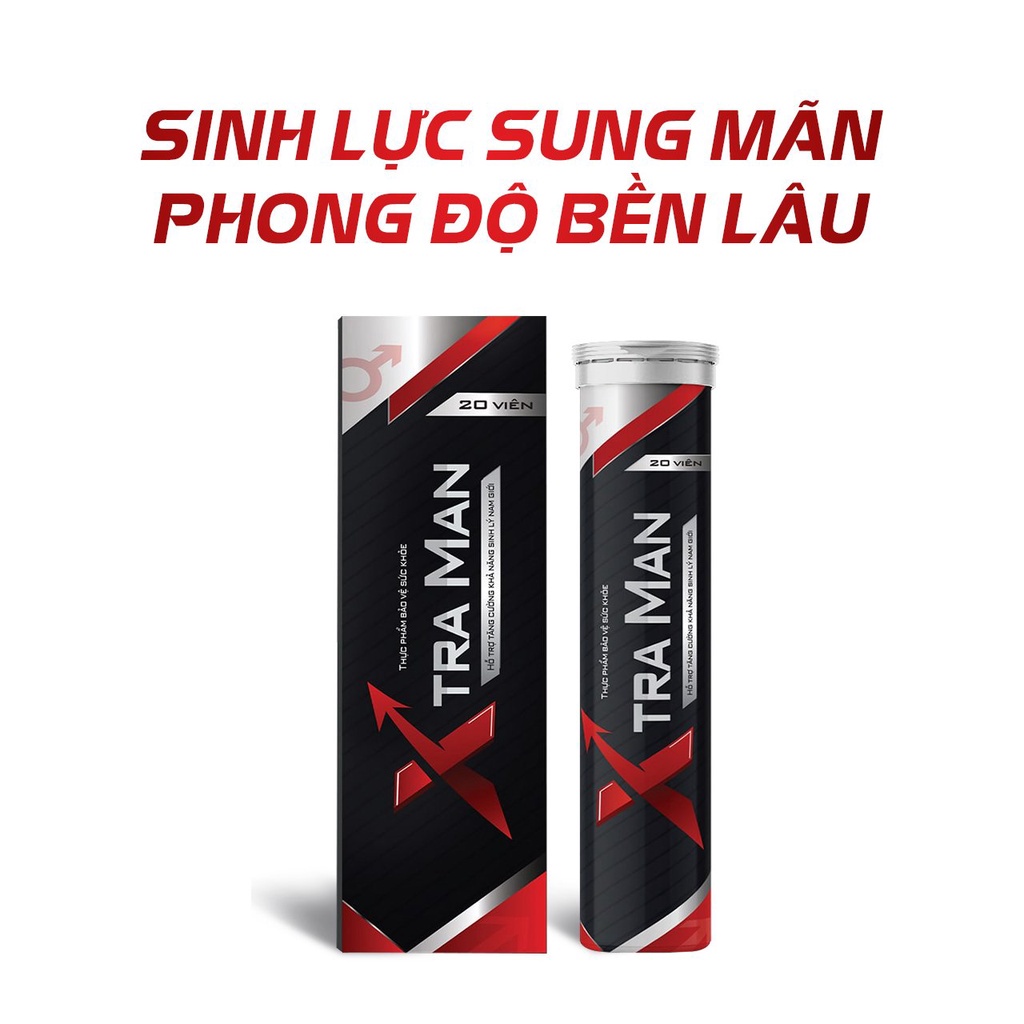 Tăng Cường Sinh Lý Nam - 1 Người Khỏe 2 Người Vui Cả Đêm Xtraman - Hộp 20 Viên Sủi