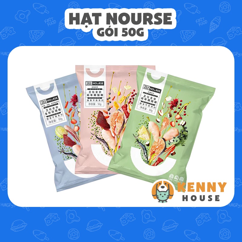 Thức ăn hạt cho mèo Nourse Grain Free dinh dưỡng cao tốt cho mọi giai đoạn phát triển 50g
