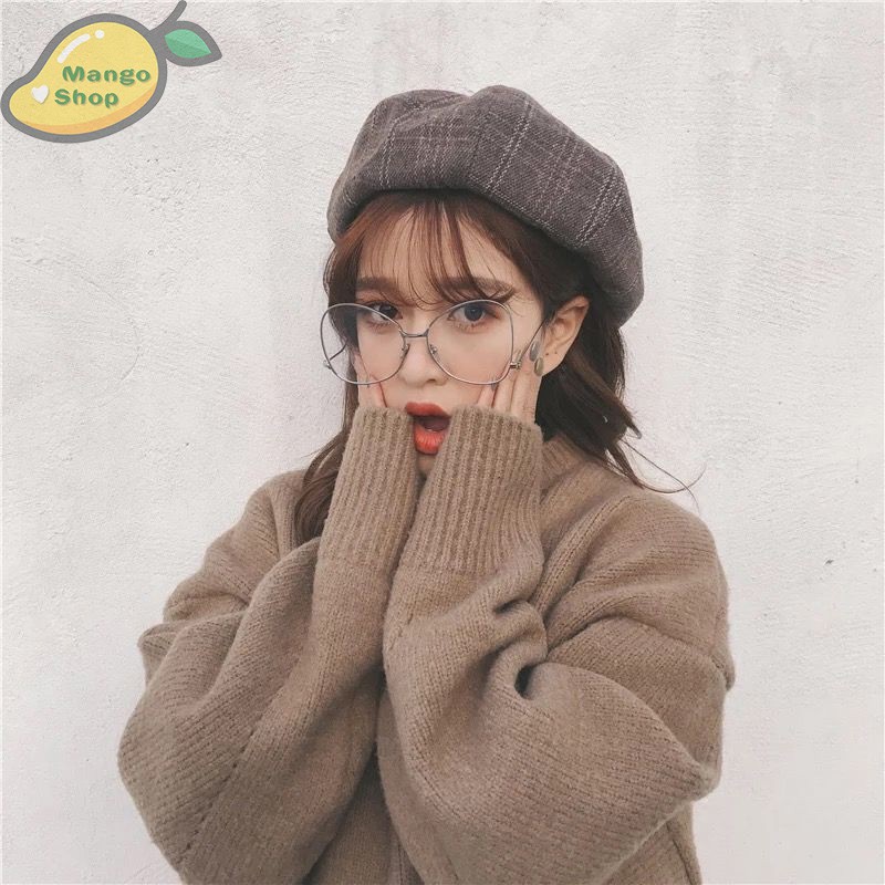 Mũ nồi kẻ caro Ulzzang ( Mũ nồi beret )