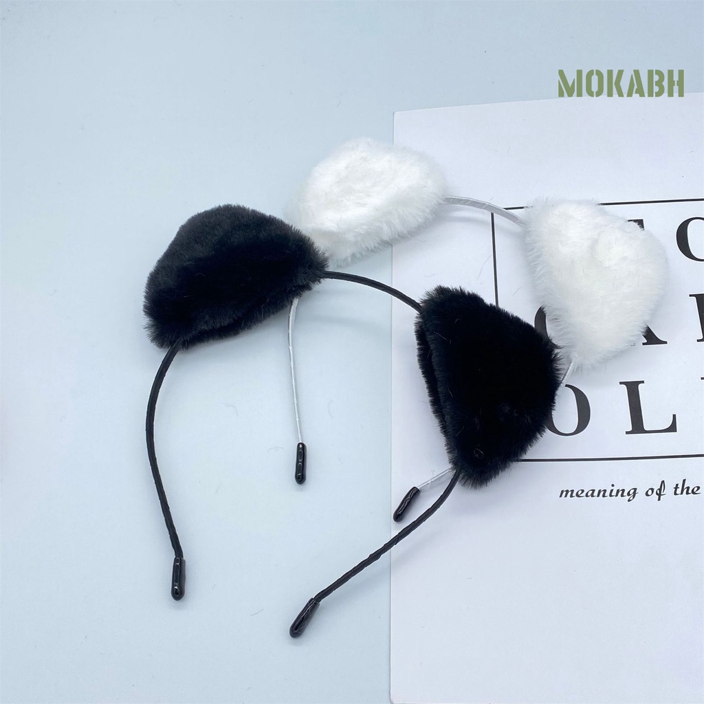 Băng Đô Cài Tóc Tai Mèo Phủ Lông Màu Trơn Nhẹ Nhàng Co Giãn Nhỏ Gọn Dành Cho Nữ