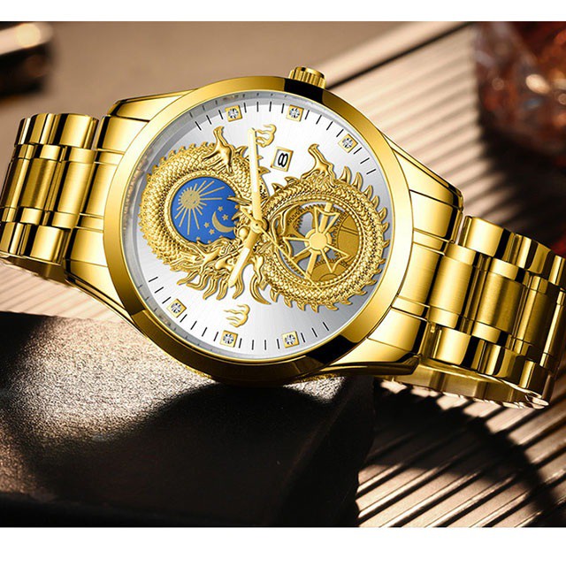 Đồng hồ nam chính hãng FNGEEN dây thép cao cấp không gỉ, Đồng hồ nam cơ chính hãng mặt rồng đẹp S999 - Aka Mart | BigBuy360 - bigbuy360.vn