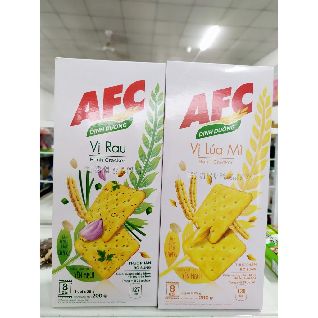 Bánh AFC Dinh Dưỡng Vị Rau/Vị Lúa Mì Hộp 200g