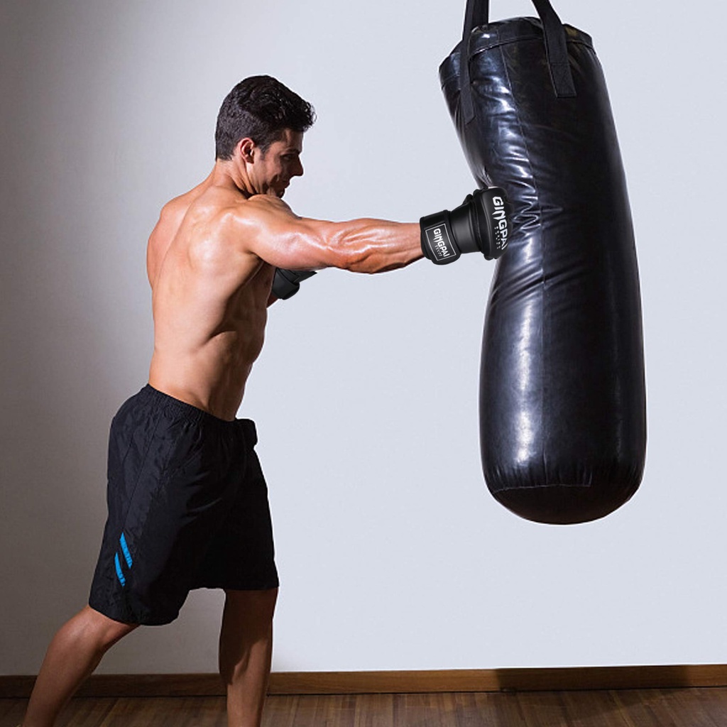 GINGPAI Găng Tay Hở Ngón Dùng Tập Boxing / Muay Thái Chất Lượng Cao