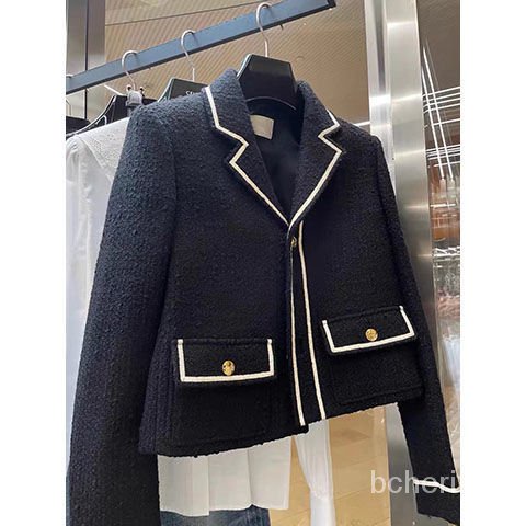 áo khoác cổ điển thu đông 2021 dáng ngắn khuy cài cổ vest | BigBuy360 - bigbuy360.vn