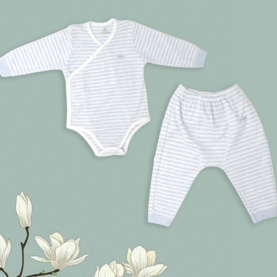 Set bodysuit giữ ấm ngực dài tay 2 món 100% Cotton cho bé ComfyBaby size từ 0-12 tháng hàng chính hãng