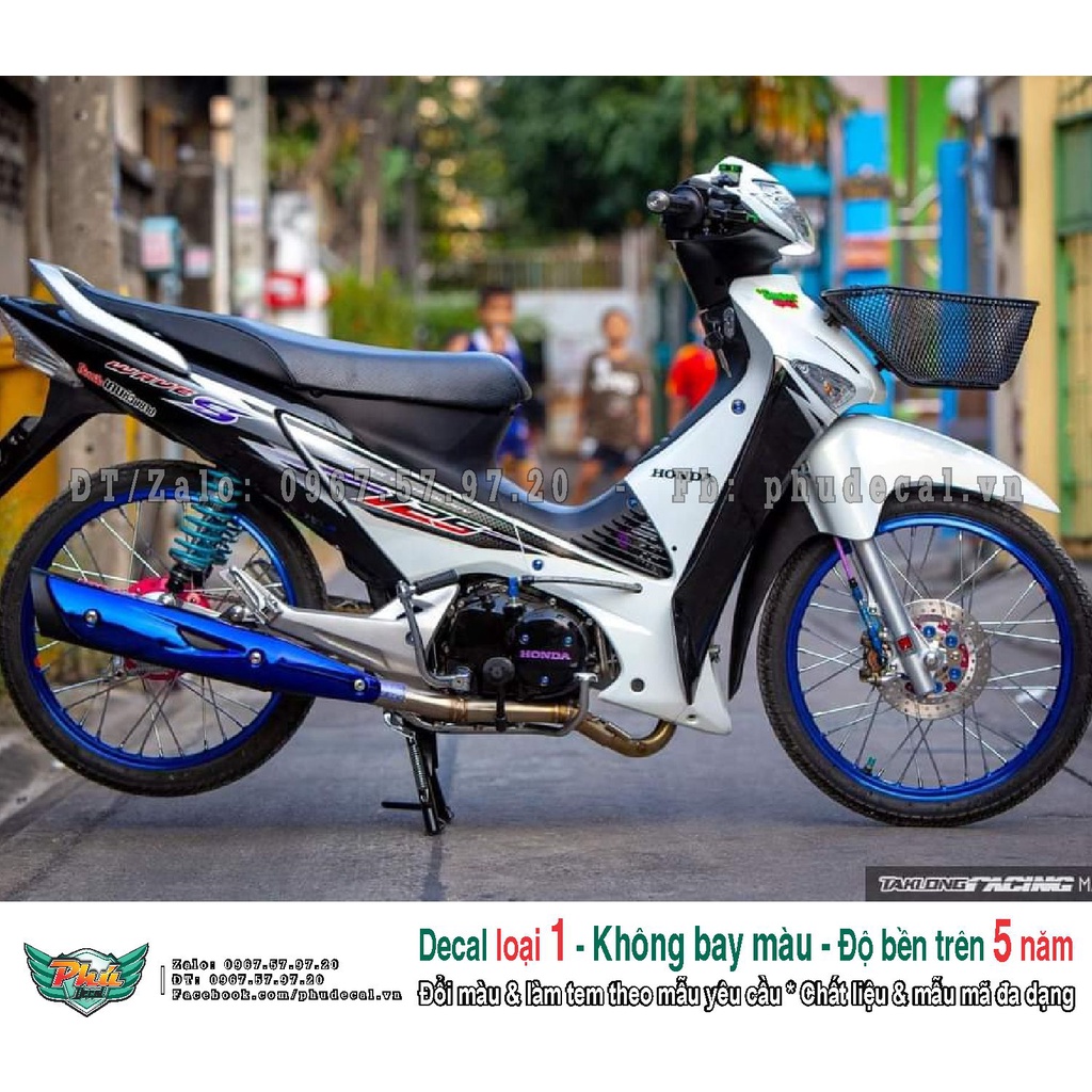 Tem rời xe Wave S 125 Trắng đen (A)