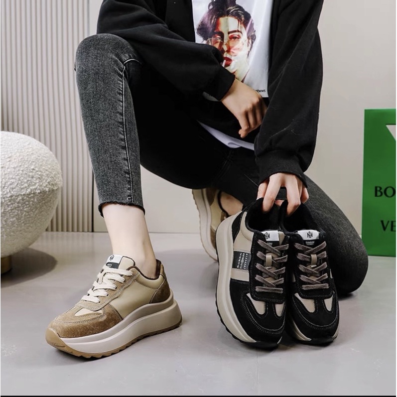 Giày thể thao nữ độn đế, sneaker cá tính năng động