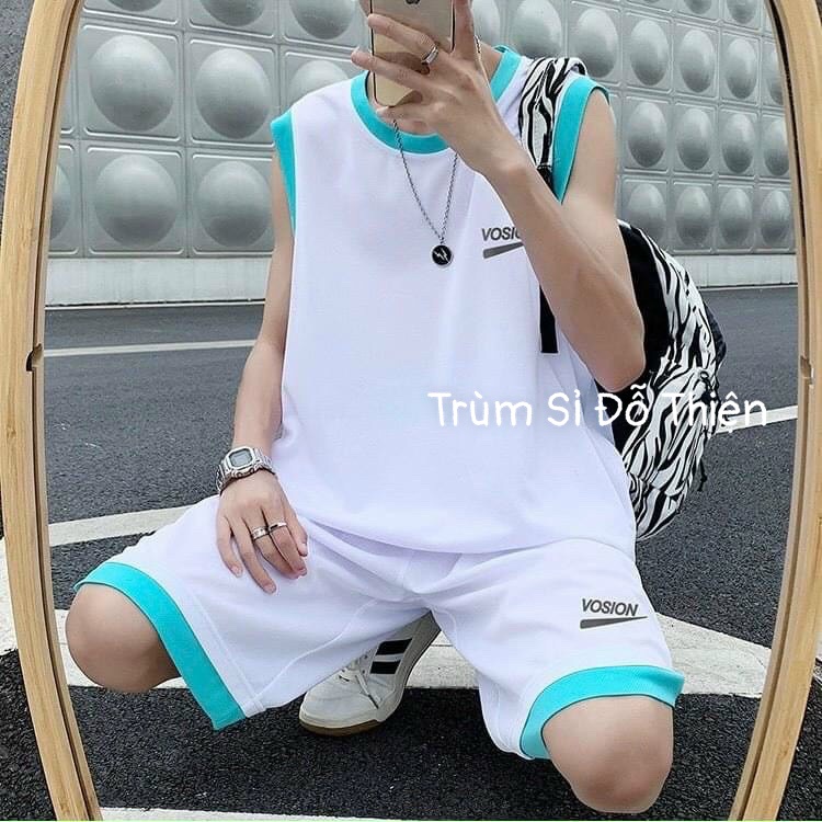 ĐỒ BỘ NAM MẪU MỚI  FREESHIP  BỘ THỂ THAO TẬP GYM BÓNG RỔ 3 LỖ SÁT NÁCH VOSION MẶC NHÀ NAM NỮ PHONG CÁCH TRẺ TRUNG
