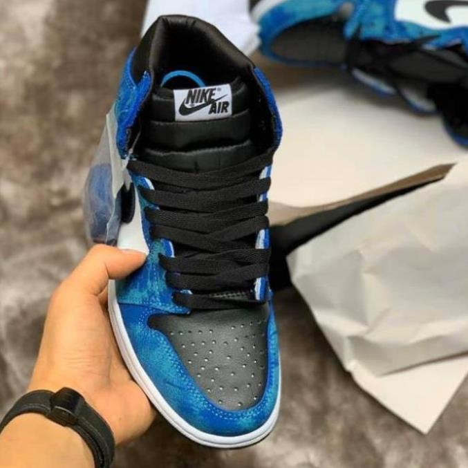 Giày thể thao Air Jordan xanh loang, Giày JorDan1 tie dye cao cổ nam nữ siêu hot tặng dây hàng cao cấp