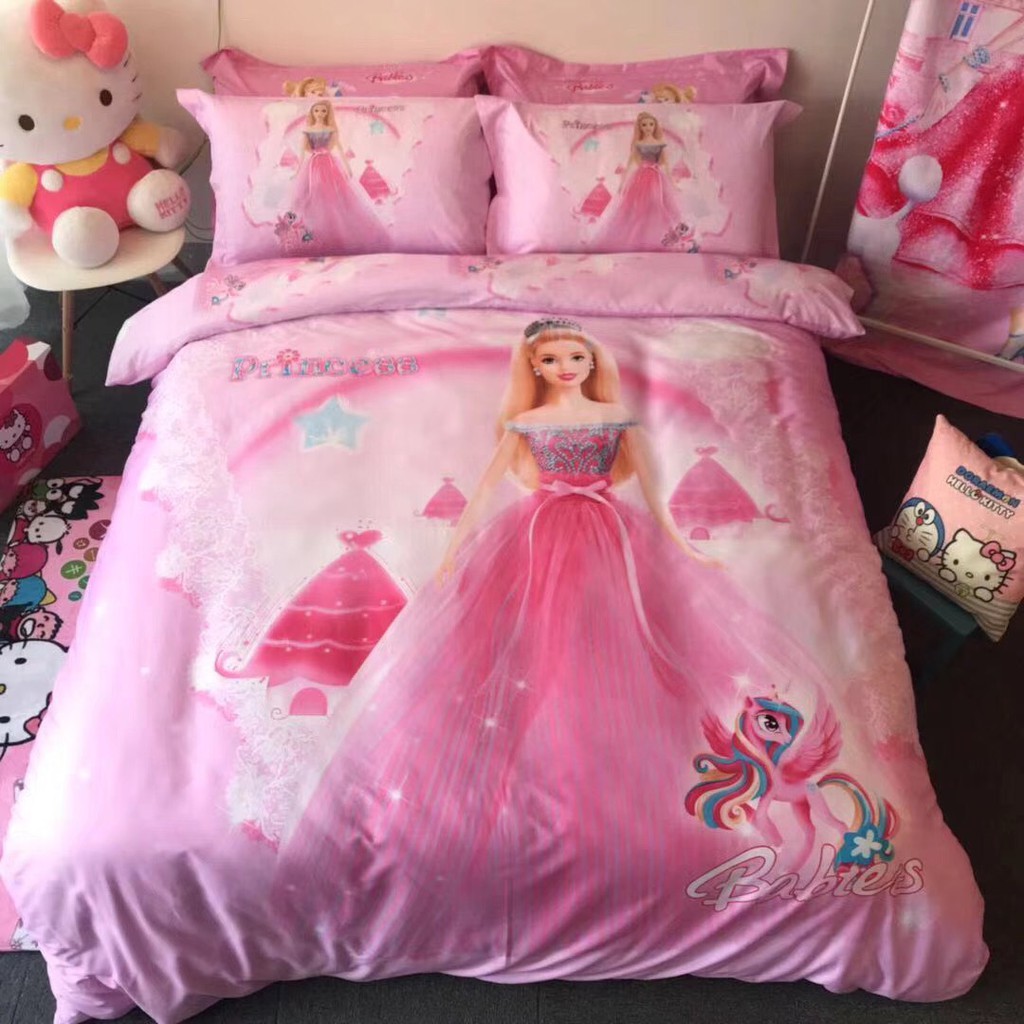 Bộ chăn ga công chúa Disney Elsa Frozen, Sofia, Hello Kitty, người cá Ariel, Peppa Pig, 100% cotton cao cấp