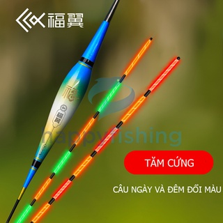 Phao câu đài ngày đêm đổi màu, phao câu đêm tăm cứng đổi màu fuyi mẫu mới 2022 | happy fishing