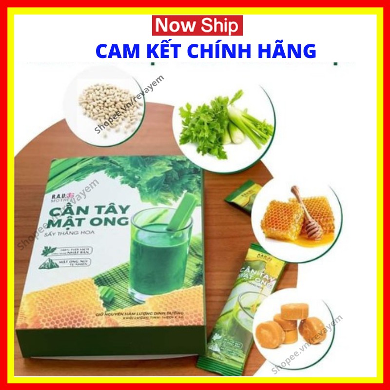 Bột cần tây mật ong 1 hộp 14 gói - Mua 3 hộp tặng 1 chai thủy tinh - Cần tây mật ong Motree