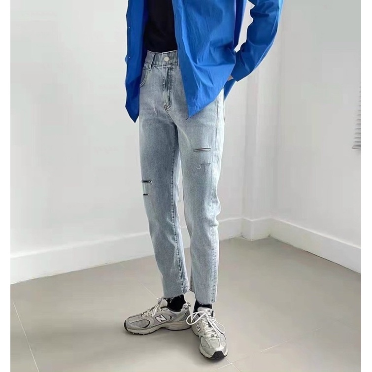QUẦN JEANS SKINNY CO DÃN RÁCH 4C FORM UNISEX NAM NỮ (kèm ảnh thật)
