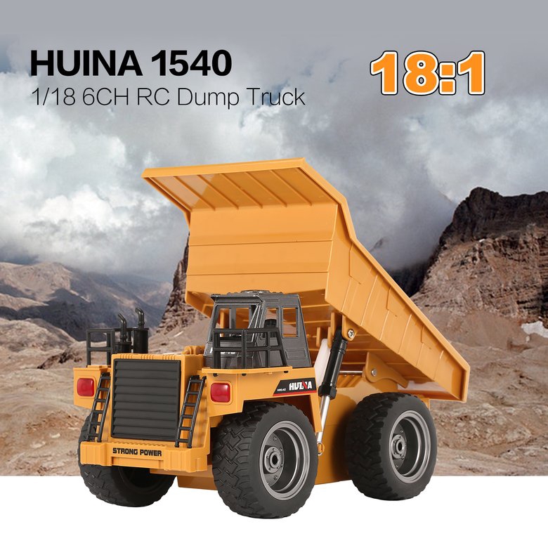 PK HUINA 1540 1/18 6CH RC Dump Truck Construction Engineering Vehicle Alloy Car